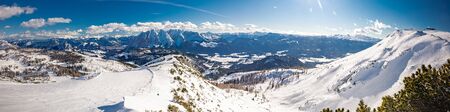Tauplitz Alm close to Bad Mitterndorf in Styria, Austria, in winter.の写真素材