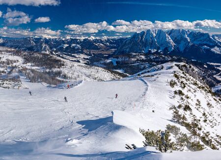 Tauplitz Alm close to Bad Mitterndorf in Styria, Austria, in winter.の写真素材