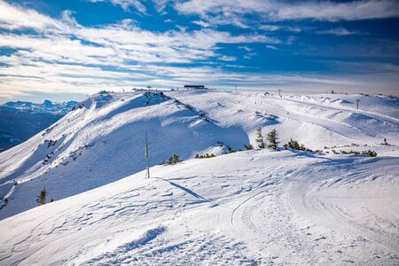 Tauplitz Alm close to Bad Mitterndorf in Styria, Austria, in winter.の写真素材
