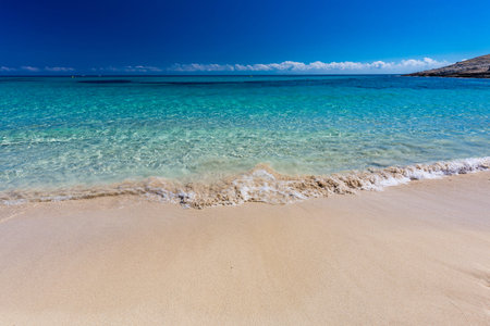 Beautiful sandy beach of Cala Mesquida, Mallorca, Mediterranean Sea, Balearic islands, Spain