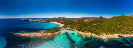Cala Agulla with amazing sand beach Spain, Balearic Islands, Mallorca, Cala Rajadaの写真素材