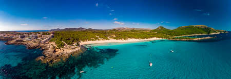 Cala Agulla with amazing sand beach Spain, Balearic Islands, Mallorca, Cala Rajadaの写真素材