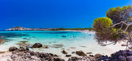 Cala Agulla with amazing sand beach Spain, Balearic Islands, Mallorca, Cala Rajadaの写真素材