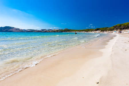 Cala Agulla with amazing sand beach Spain, Balearic Islands, Mallorca, Cala Rajadaの写真素材