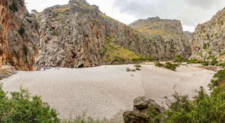 Torrent de Pareis - deepest canyon amd anazing mountains of Mallorca island, Spainの写真素材