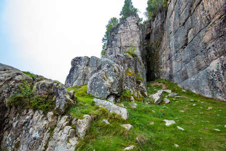 Freely accessible Bremsneshula Cave, Averoy, Norwayの写真素材