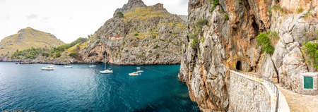 Torrent de Pareis - deepest canyon amd anazing mountains of Mallorca island, Spainの写真素材