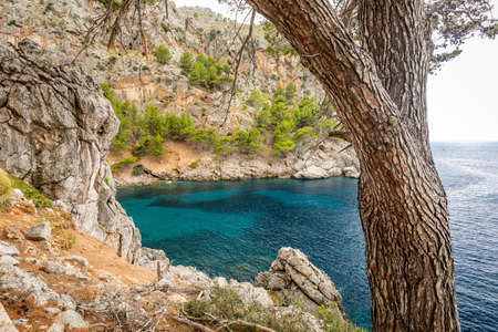 Torrent de Pareis - deepest canyon amd anazing mountains of Mallorca island, Spainの写真素材