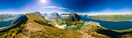 Rampestreken in Andalsnes, Norway. A famous tourist track and viewpoint.
