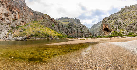 Torrent de Pareis - deepest canyon amd anazing mountains of Mallorca island, Spainの写真素材