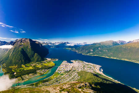 Rampestreken in Andalsnes, Norway. A famous tourist track and viewpoint.の写真素材