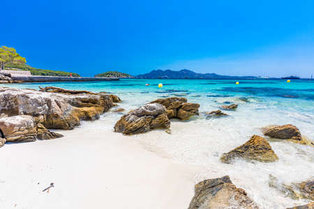 Platja de Formentor - beautiful sandy beach at cap formentor, Mallorca, Spainの写真素材