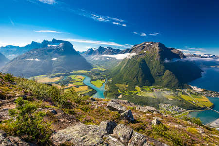 Rampestreken in Andalsnes, Norway. A famous tourist track and viewpoint.の写真素材