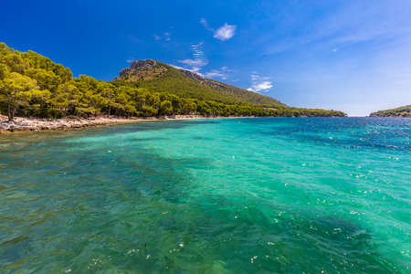 Platja de Formentor - beautiful sandy beach at cap formentor, Mallorca, Spainの写真素材