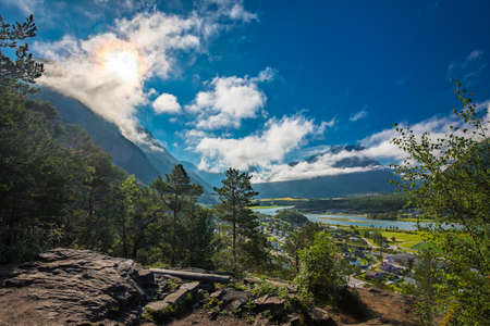 Rampestreken in Andalsnes, Norway. A famous tourist track and viewpoint.の写真素材