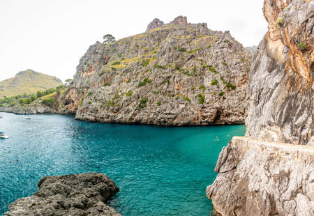 Torrent de Pareis - deepest canyon amd anazing mountains of Mallorca island, Spainの写真素材