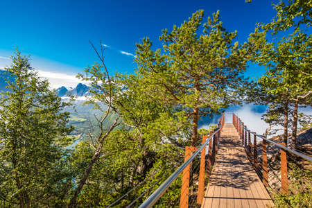 Rampestreken in Andalsnes, Norway. A famous tourist track and viewpoint.の写真素材