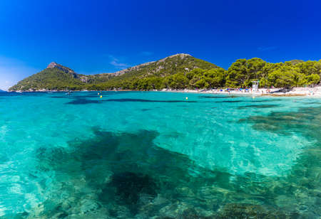 Platja de Formentor - beautiful sandy beach at cap formentor, Mallorca, Spainの写真素材