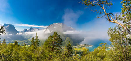 Rampestreken in Andalsnes, Norway. A famous tourist track and viewpoint.の写真素材