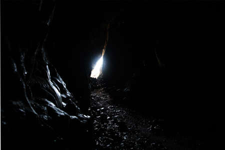 Freely accessible Bremsneshula Cave, Averoy, Norwayの写真素材