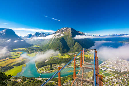 Rampestreken in Andalsnes, Norway. A famous tourist track and viewpoint.の写真素材
