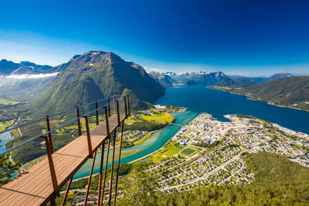 Rampestreken in Andalsnes, Norway. A famous tourist track and viewpoint.の写真素材