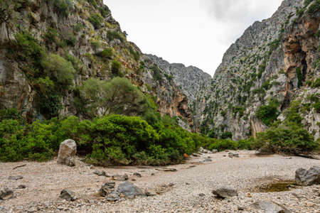 Torrent de Pareis - deepest canyon amd anazing mountains of Mallorca island, Spainの写真素材