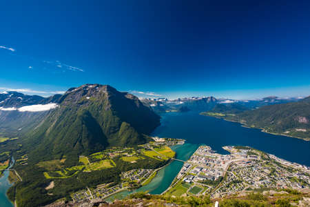 Rampestreken in Andalsnes, Norway. A famous tourist track and viewpoint.の写真素材
