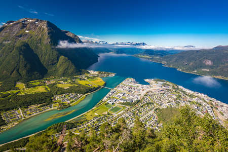 Rampestreken in Andalsnes, Norway. A famous tourist track and viewpoint.の写真素材