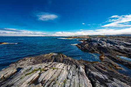 Atlantic Ocean Road -Atlanterhavsveien - Norwegian Construction of the Century, Norwayの写真素材