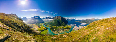 Rampestreken in Andalsnes, Norway. A famous tourist track and viewpoint.の写真素材