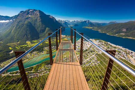 Rampestreken in Andalsnes, Norway. A famous tourist track and viewpoint.の写真素材