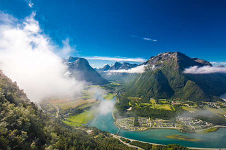 Rampestreken in Andalsnes, Norway. A famous tourist track and viewpoint.の写真素材