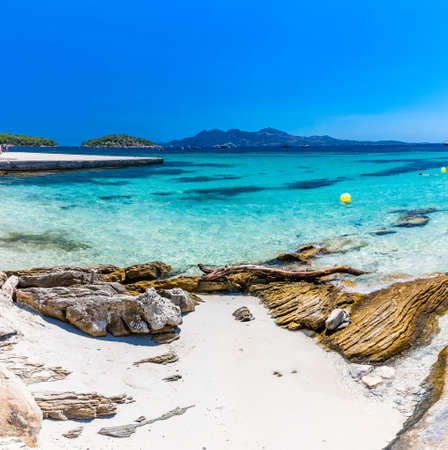 Platja de Formentor - beautiful sandy beach at cap formentor, Mallorca, Spainの写真素材