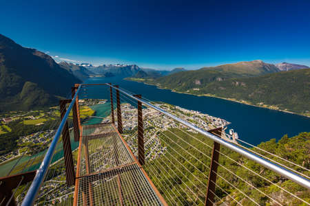 Rampestreken in Andalsnes, Norway. A famous tourist track and viewpoint.の写真素材