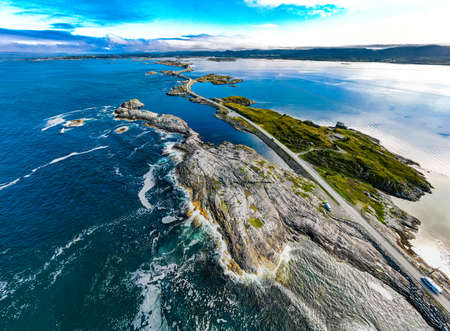 Atlantic Ocean Road -Atlanterhavsveien - Norwegian Construction of the Century, Norwayの写真素材