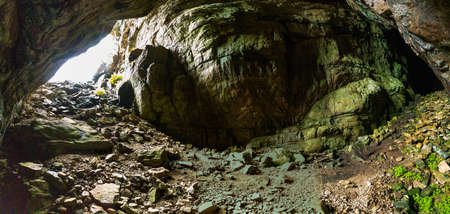 Freely accessible Bremsneshula Cave, Averoy, Norwayの写真素材