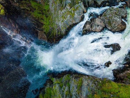 Voringfossen, Norway, the largest waterfall in the country, panoramaの写真素材