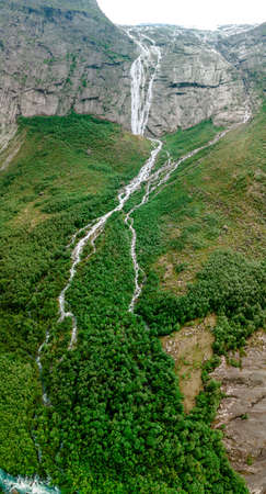 Briksdalsbreen is a glacier arm of Jostedalsbreen, and a lake, Briksdalsbre, Norwayの写真素材