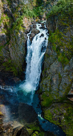 Voringfossen, Norway, the largest waterfall in the country, panoramaの写真素材