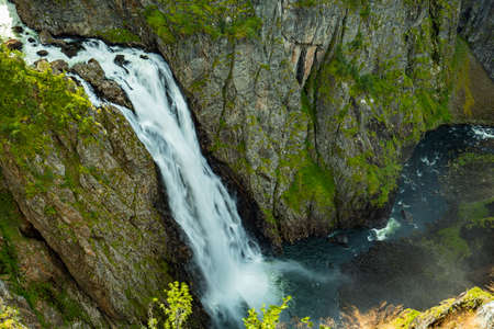 Voringfossen, Norway, the largest waterfall in the country, panoramaの写真素材