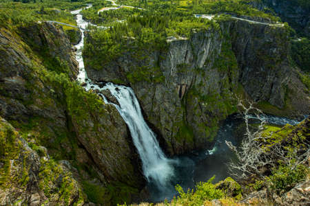 Voringfossen, Norway, the largest waterfall in the country, panoramaの写真素材