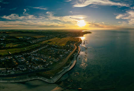 Aerial drone view of Westgate on Sea, Margate, Kent, UKの写真素材