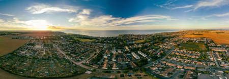 Aerial drone view of Westgate on Sea, Margate, Kent, UKの写真素材