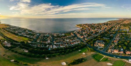 Aerial drone view of Westgate on Sea, Margate, Kent, UKの写真素材