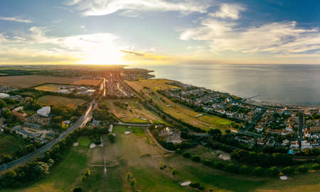 Aerial drone view of Westgate on Sea, Margate, Kent, UKの写真素材