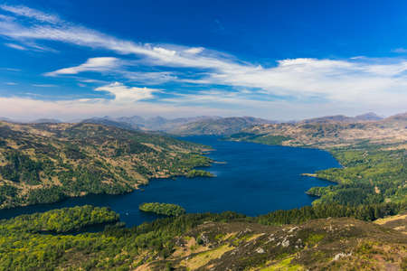 Ben A'an hill and the Loch Katrine in the Trossachs, Scotlandの写真素材