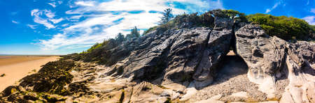 Powillimount beach coastline in Dumfries and Galloway, South West Scotlandの写真素材