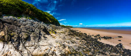 Powillimount beach coastline in Dumfries and Galloway, South West Scotlandの写真素材