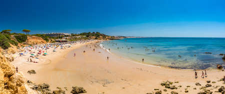 Aerial drone panoramic shots of Praia da Balaia and Praia de Santa Eulalia Portugal, Algarve Albufeiraの写真素材
